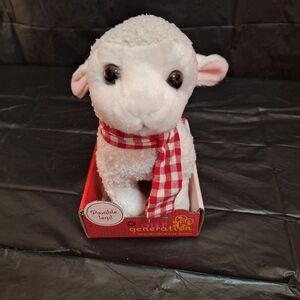 GENERATION Y White Lamb with Checkered Red Scarf